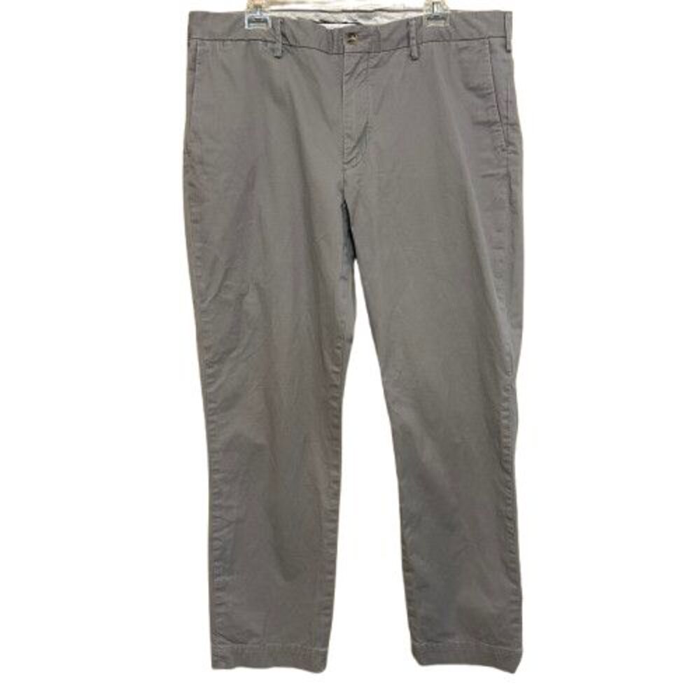 Polo Ralph Lauren Chino Pants Mens 38x32 Gray Cotton Stretch Straight Fit